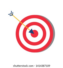 target arrow strategy on white background vector illustration