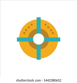 Target, Arrow, Strategy, Point  Flat Color Icon. Vector icon banner Template
