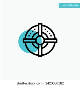 Target, Arrow, Strategy, Point turquoise highlight circle point Vector icon