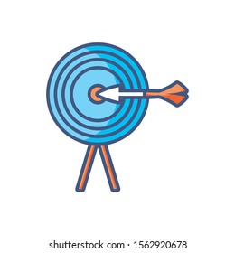 target arrow strategy research fill style icon vector illustration