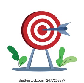 Target with an Arrow Success and Achievement Metaphor. Motivation and determination in business concept