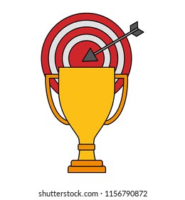 target arrow success with trophy cup