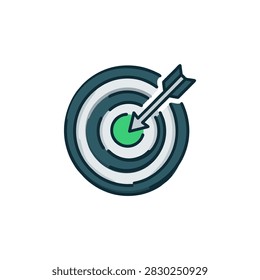 Target and arrow symbol representing focus, accuracy, goals, achievement, success, and strategic planning.