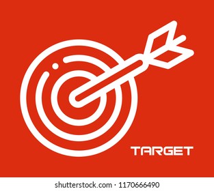TARGET WITH ARROW SYMBOL VECTOR ICON