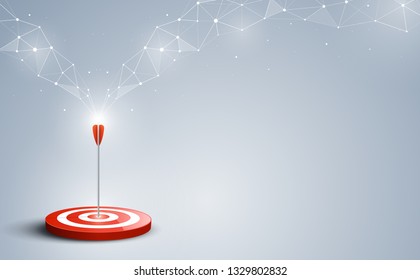 Target with arrow. Targets hit in the center by an arrow with abstract background. Concept target of business and marketing. Vector illustration