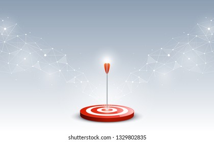 Target with arrow. Targets hit in the center by an arrow with abstract background. Concept target of business and marketing. Vector illustration