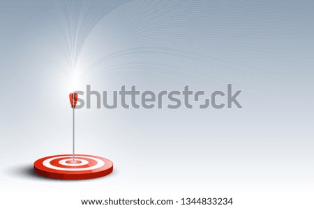 Target with arrow. Targets hit in the center by an arrow with abstract background. Concept target of business and marketing. Vector illustration