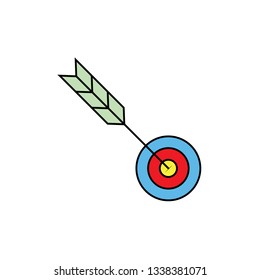 Target with arrow in the top ten. Target with arrow hit the target vector eps10.
 