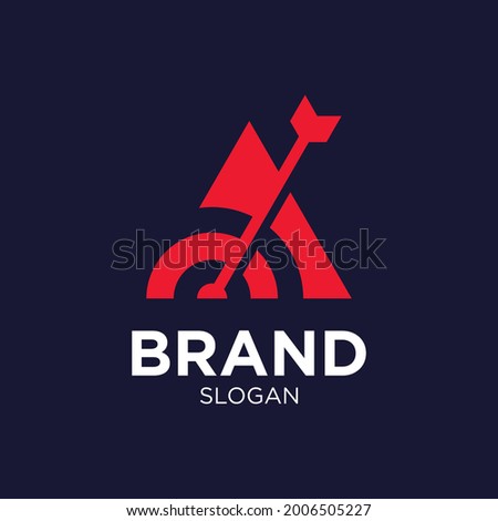 Target arrow and triangle logo design. Simple, strong and modern style