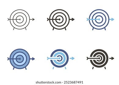 Alvo com ícone de vetor de seta. Alvo, mira, precisão. Elemento gráfico de meta e conquista.