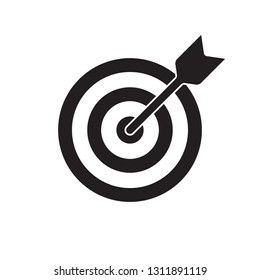 Target and arrow vector icon. Dartboard shoot, business aim and target focus symbol