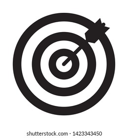Target and arrow vector icon. Dartboard shoot, business aim and target focus symbol