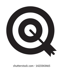 Target and arrow vector icon. Dartboard shoot, business aim and target focus symbol