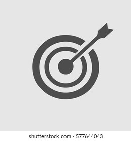 Target arrow vector icon EPS 10. Simple isolated focus goal success symbol.