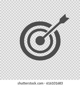 Target arrow vector icon EPS 10. Simple isolated focus on goal success symbol on transparent background.