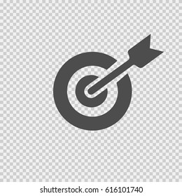 Target arrow vector icon EPS 10. Simple isolated focus on goal success symbol on transparent background.