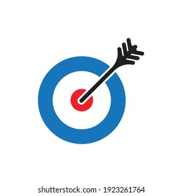 Target and arrow vector icon. isolated on white background