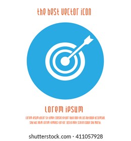 Target arrow vector icon. Simple isolated focus goal success logo symbol.