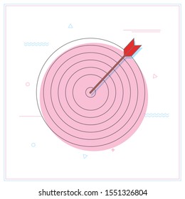 Target and arrow vector icon in trendy flat style. Business concept illustration.