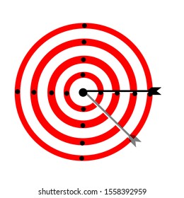 Target and arrow vector icon in trendy flat style. Business concept illustration. Success strategy design.