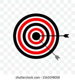 Target and arrow vector icon in trendy flat style. Business concept illustration. Success strategy design. EPS 10