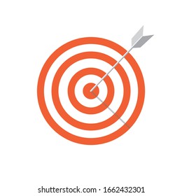 Target and arrow vector icon in trendy flat style. Business concept illustration. Success strategy design. EPS 10