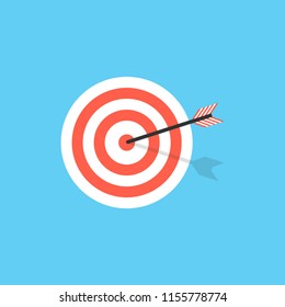 Target with an arrow. Vector illustration.