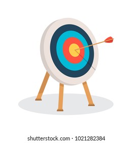 Target with arrow. Vector isometric illustration. 
