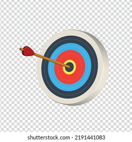 target with arrow vector modern 3d cartoon style illustration isolated on Transparent