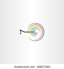 Objetivo con el logotipo del símbolo del Vector de la flecha 