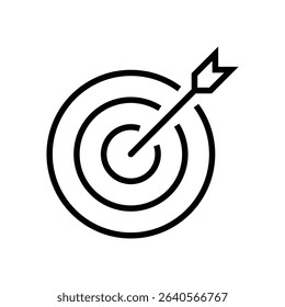 Target with a arrow. White background.