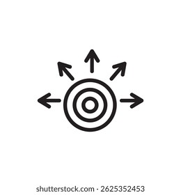 Target with Arrows Closer to Center Icon for Goal Achievement