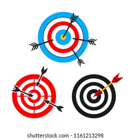 target and arrows, different images. vector illustration