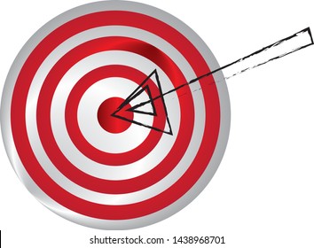 Target, arrows direction, red and white vector