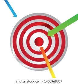 Target, arrows direction, red and white vector