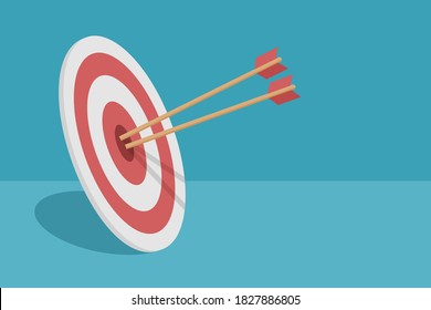 Target with arrows flat design