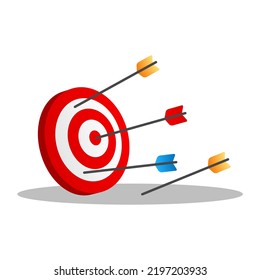target and arrows flat vector illustration clipart