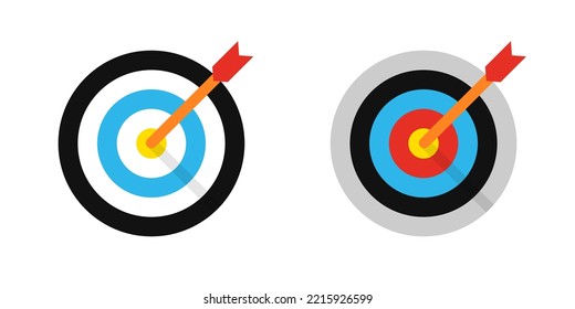 Target with arrows. Goal symbols. Archery Targets with arrow. Vector illustration