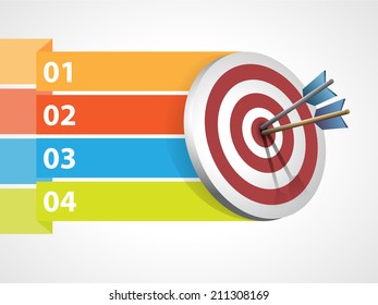 Target with arrows with graphic informations - Vector illustration