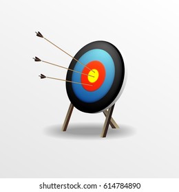 Target arrows isolated on white background. Vector illustration.