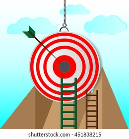 Target with arrows And natural background