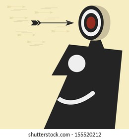 Target with arrows on head