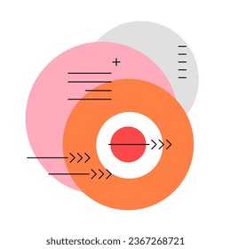 Target with arrows. Simple flat concept. Infographic element. Vector file.