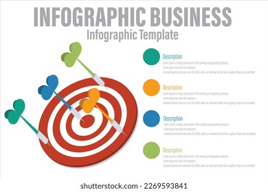 A target with a target and arrows that says infographics.