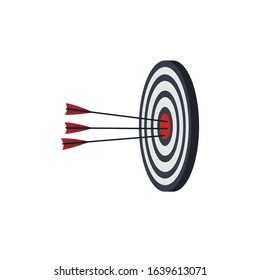 Target. Arrows at the target. Vector illustration