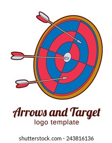 target with arrows vector logo template -  symbol of success, luck and hitting the target