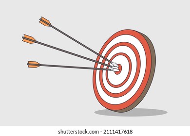 Target with arrows. Victory concept