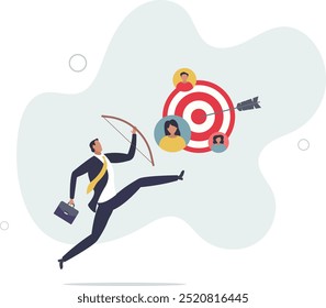Target audience for advertising, HR finding candidate for job vacancy,flat design with people.