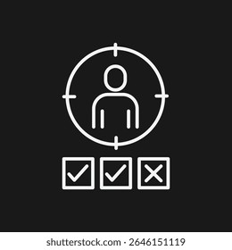 Ícone Análise do Público-Alvo e Recrutamento de Candidatos para Segmentação do Cliente, Pontuação do Cliente Potencial e Avaliação de Recursos Humanos