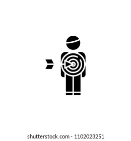 Target audience black icon concept. Target audience flat  vector symbol, sign, illustration.